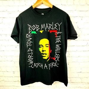 Bob Marley Reggae Music Zion Rootswear Black Crew Neck T-Shirt Tee Men Size M